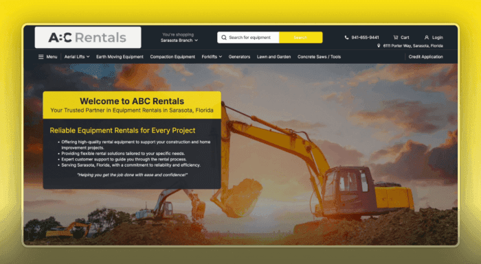 Rental equipment checkout software